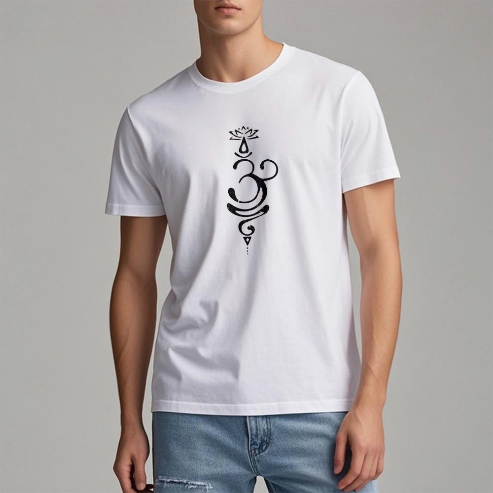 T-shirt Olivenorma OM Lotus Chakra Symbol