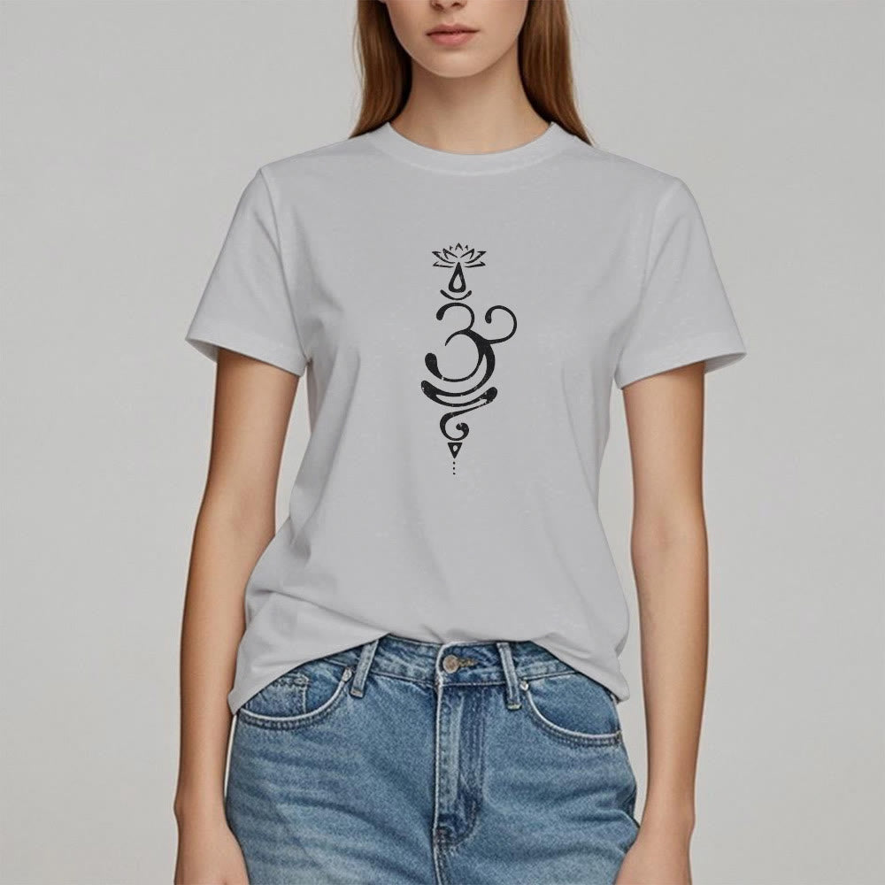 T-shirt Olivenorma OM Lotus Chakra Symbol