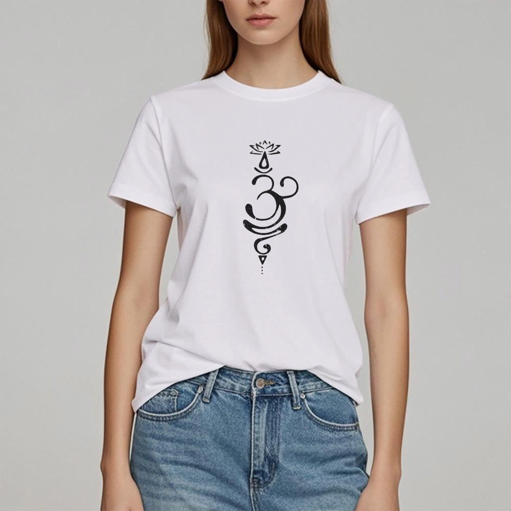 T-shirt Olivenorma OM Lotus Chakra Symbol
