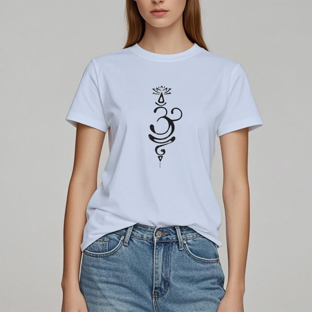 T-shirt Olivenorma OM Lotus Chakra Symbol