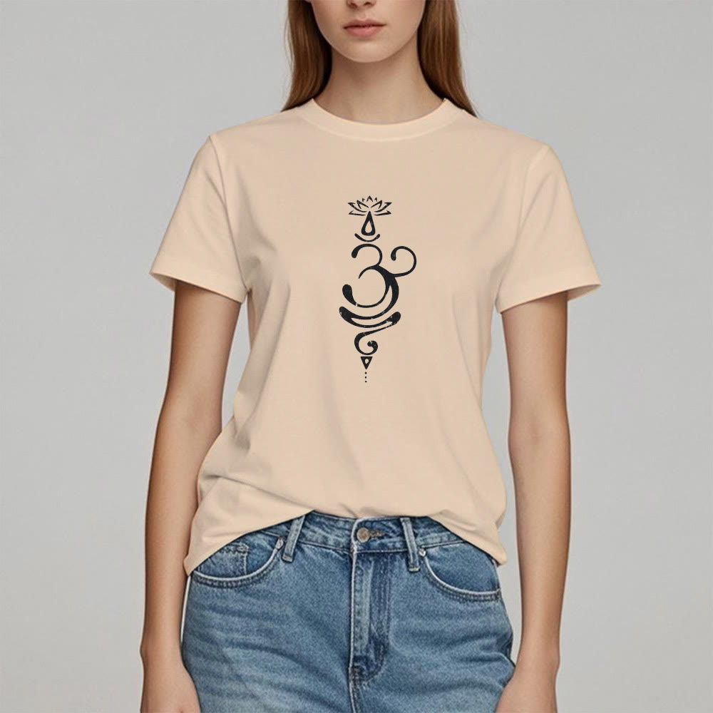 T-shirt Olivenorma OM Lotus Chakra Symbol