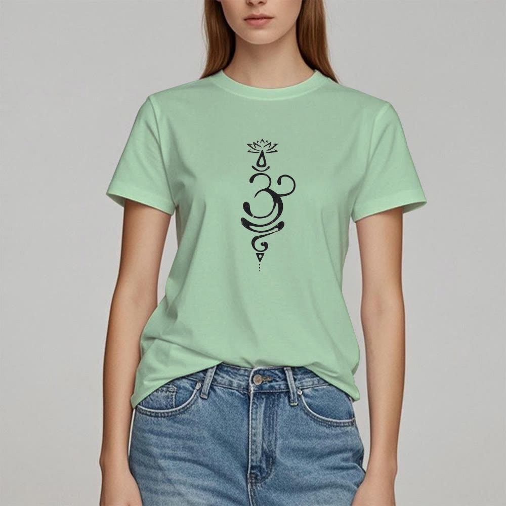 T-shirt Olivenorma OM Lotus Chakra Symbol