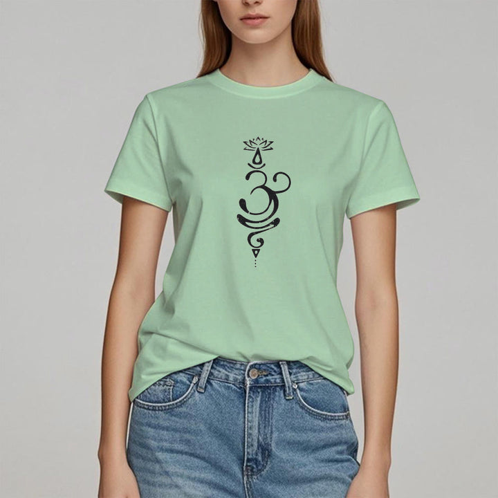 T-shirt Olivenorma OM Lotus Chakra Symbol