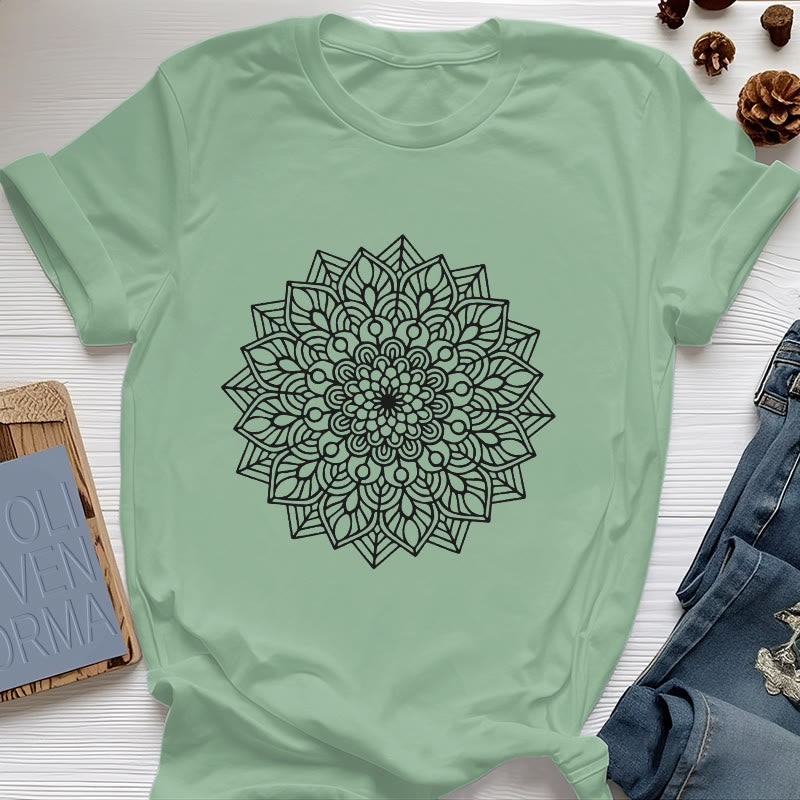 Maglietta Olivenorma Flower Mandala Lotus