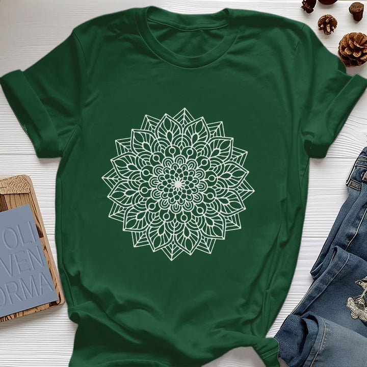 Maglietta Olivenorma Flower Mandala Lotus