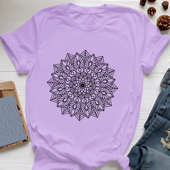 Maglietta Olivenorma Flower Mandala Lotus
