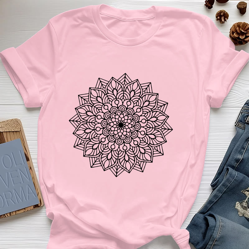 Maglietta Olivenorma Flower Mandala Lotus