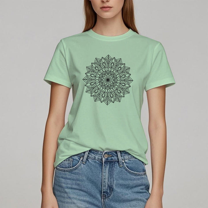 Maglietta Olivenorma Flower Mandala Lotus