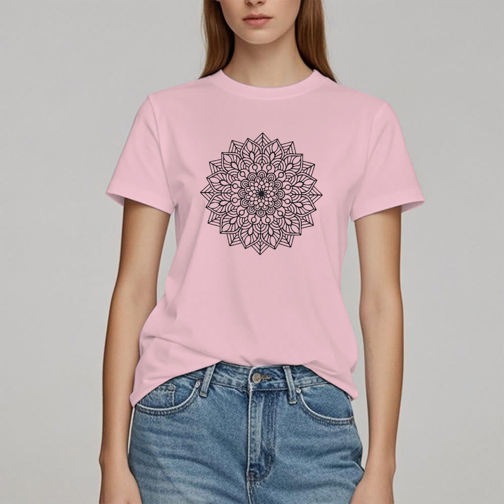 Maglietta Olivenorma Flower Mandala Lotus