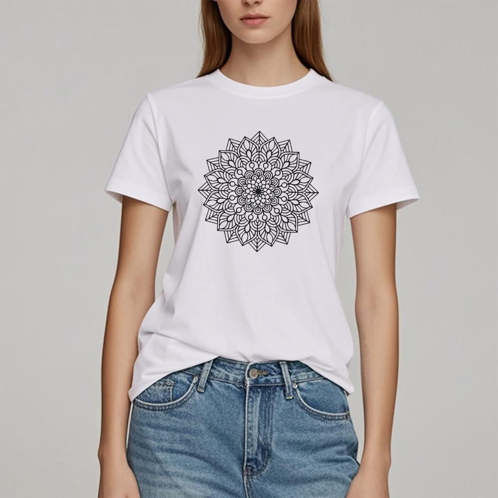 Maglietta Olivenorma Flower Mandala Lotus