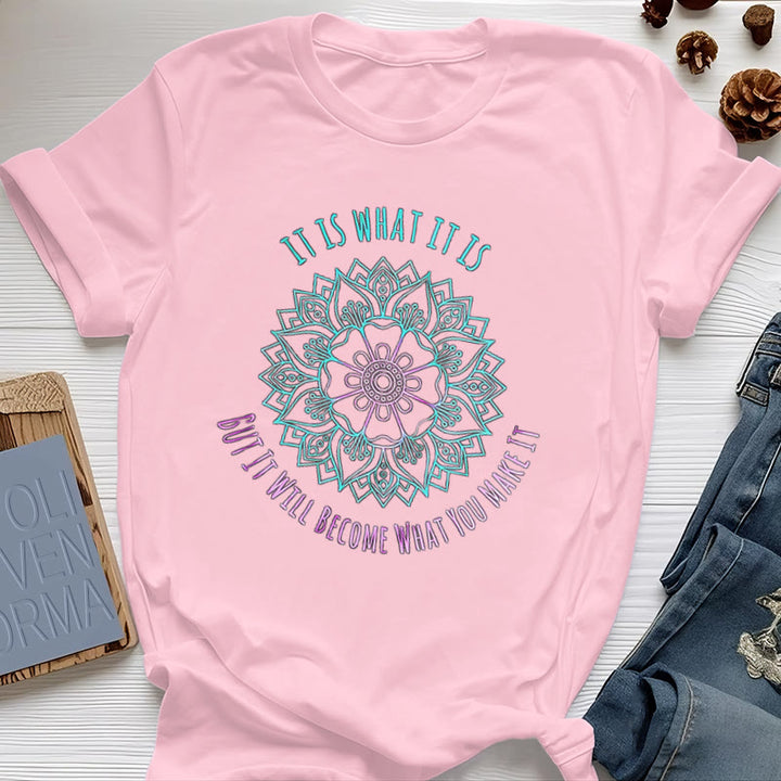 Olivenorma con citazione mandala "It Is What It Is" di Olivenorma