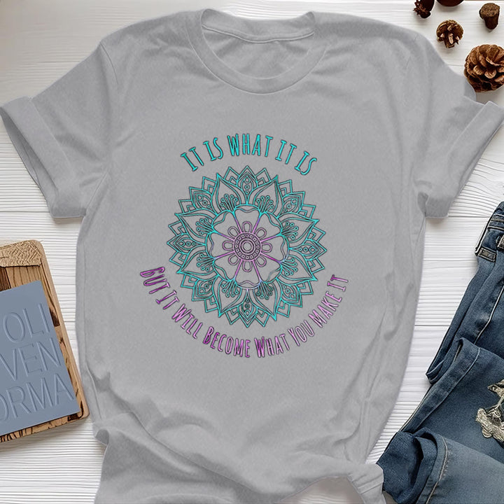 Olivenorma con citazione mandala "It Is What It Is" di Olivenorma