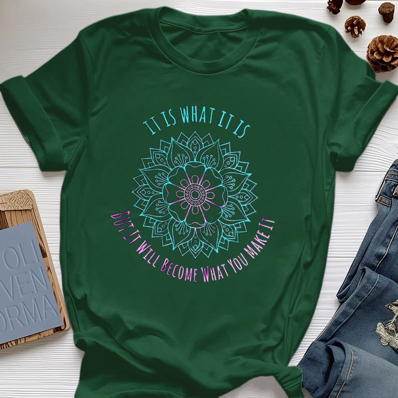 Olivenorma con citazione mandala "It Is What It Is" di Olivenorma