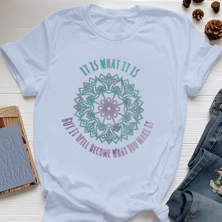 Olivenorma con citazione mandala "It Is What It Is" di Olivenorma - Blu - 2XL - image 15