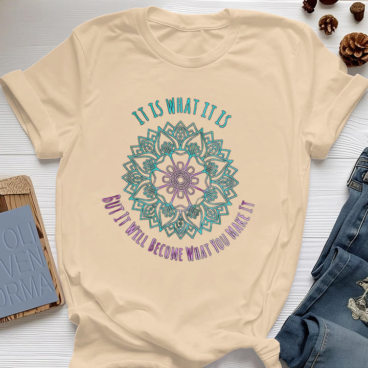 Olivenorma con citazione mandala "It Is What It Is" di Olivenorma