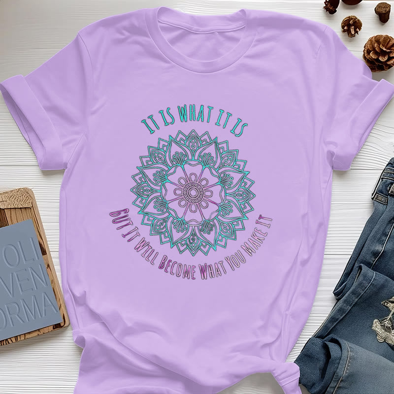 Olivenorma con citazione mandala "It Is What It Is" di Olivenorma