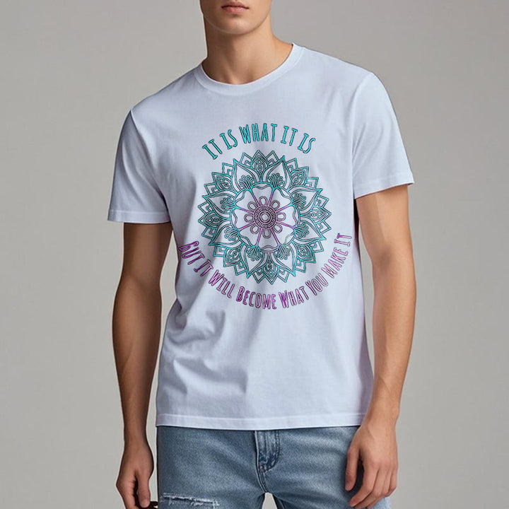 Olivenorma con citazione mandala "It Is What It Is" di Olivenorma
