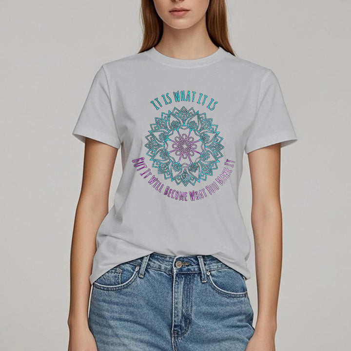 Olivenorma con citazione mandala "It Is What It Is" di Olivenorma
