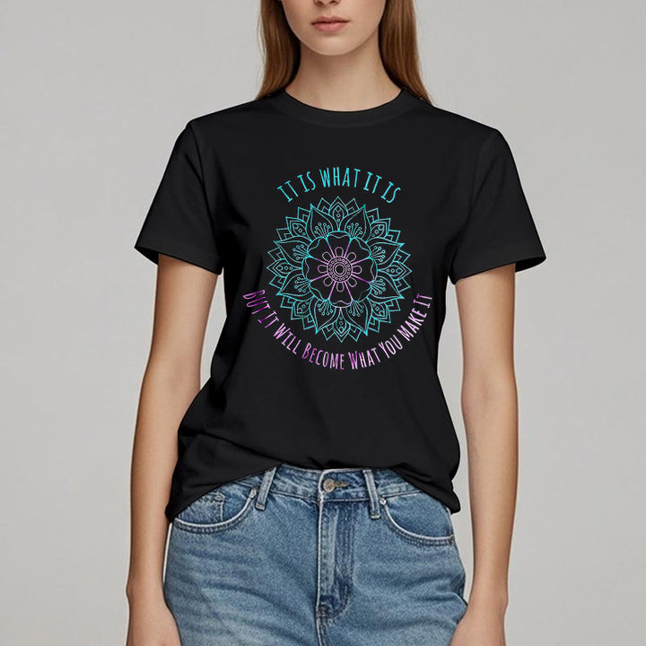 Olivenorma con citazione mandala "It Is What It Is" di Olivenorma