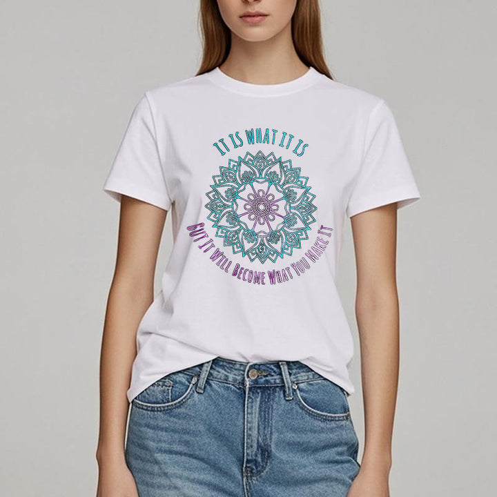 Olivenorma con citazione mandala "It Is What It Is" di Olivenorma