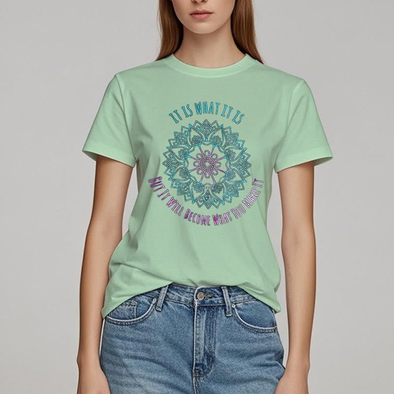 Olivenorma con citazione mandala "It Is What It Is" di Olivenorma