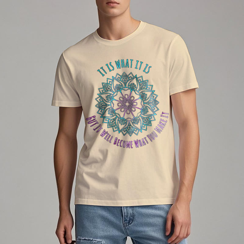 Olivenorma con citazione mandala "It Is What It Is" di Olivenorma