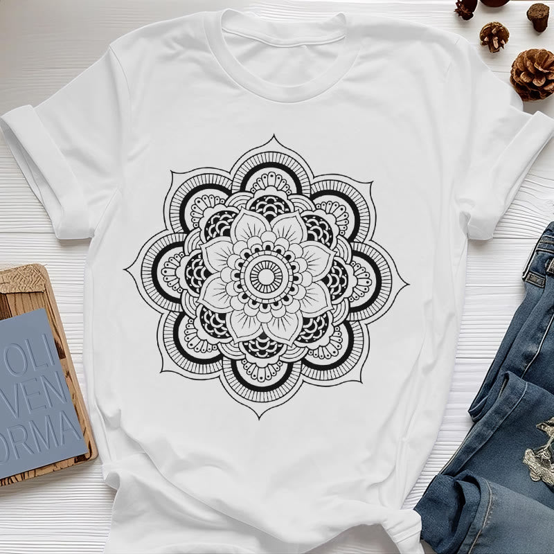 Maglietta Olivenorma Mandala Lotus - Bianco - 2XL - image 0