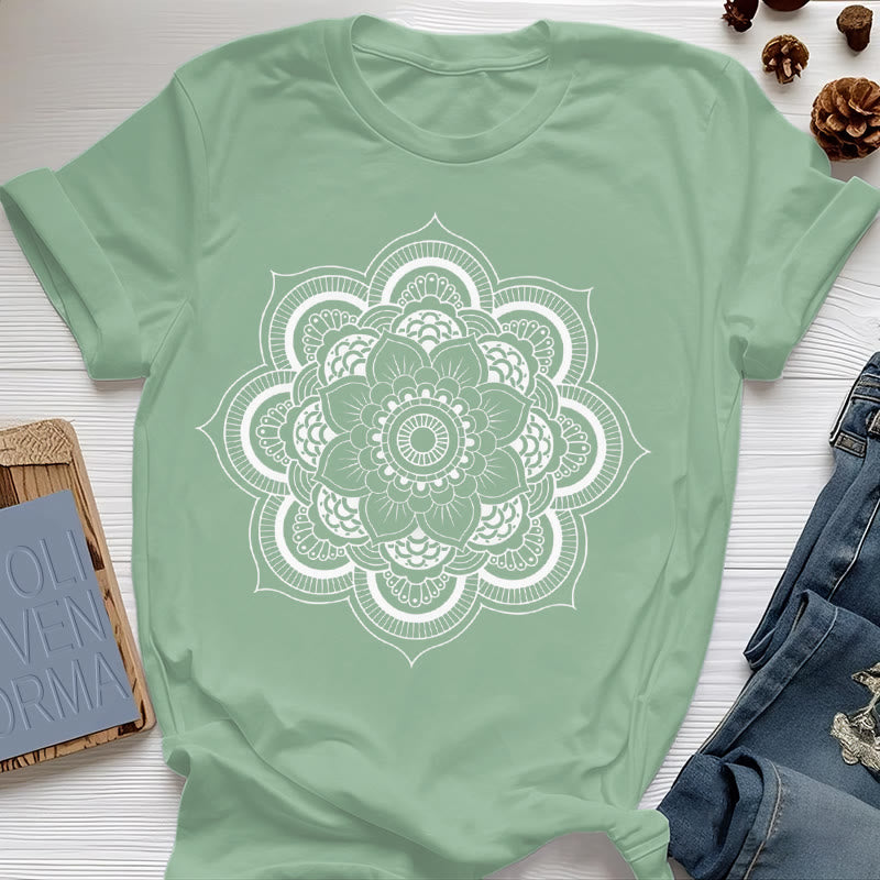 Maglietta Olivenorma Mandala Lotus - Verde chiaro - 2XL - image 23