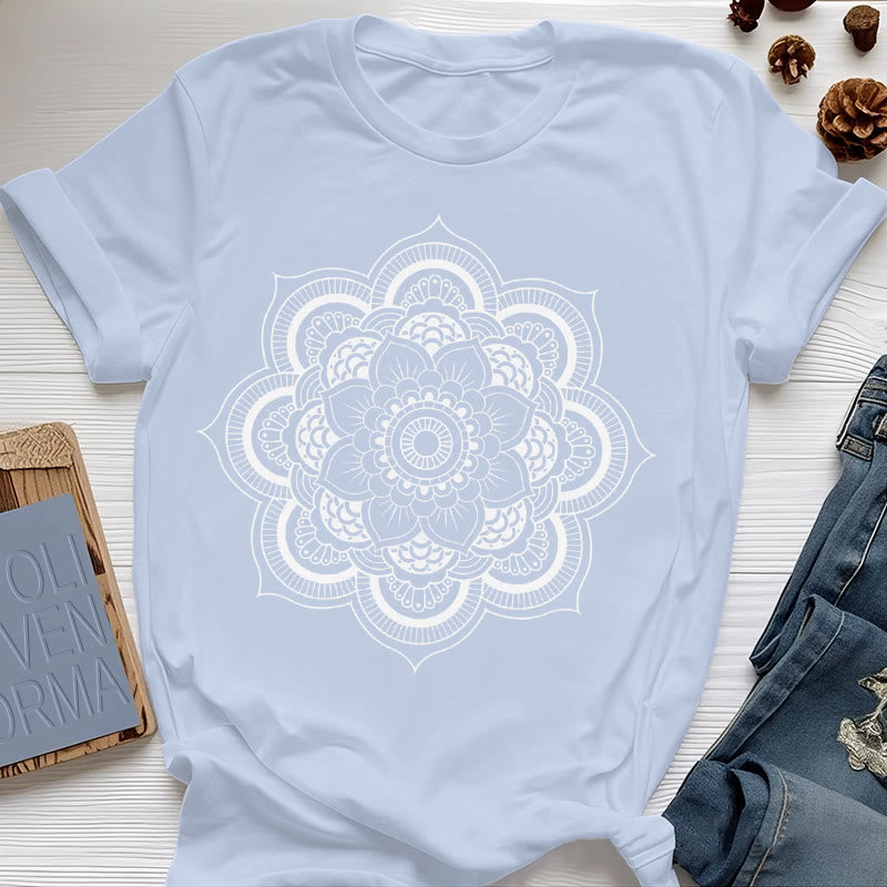 Maglietta Olivenorma Mandala Lotus - Blu - 2XL - image 14