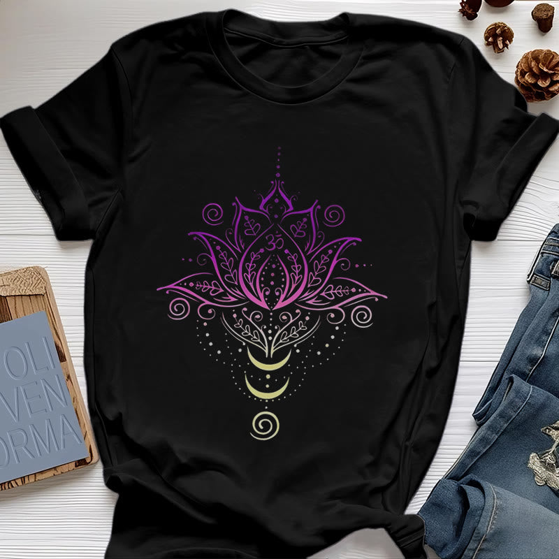 Maglietta Olivenorma OM Fiore di Loto - Nero - 2XL - image 0