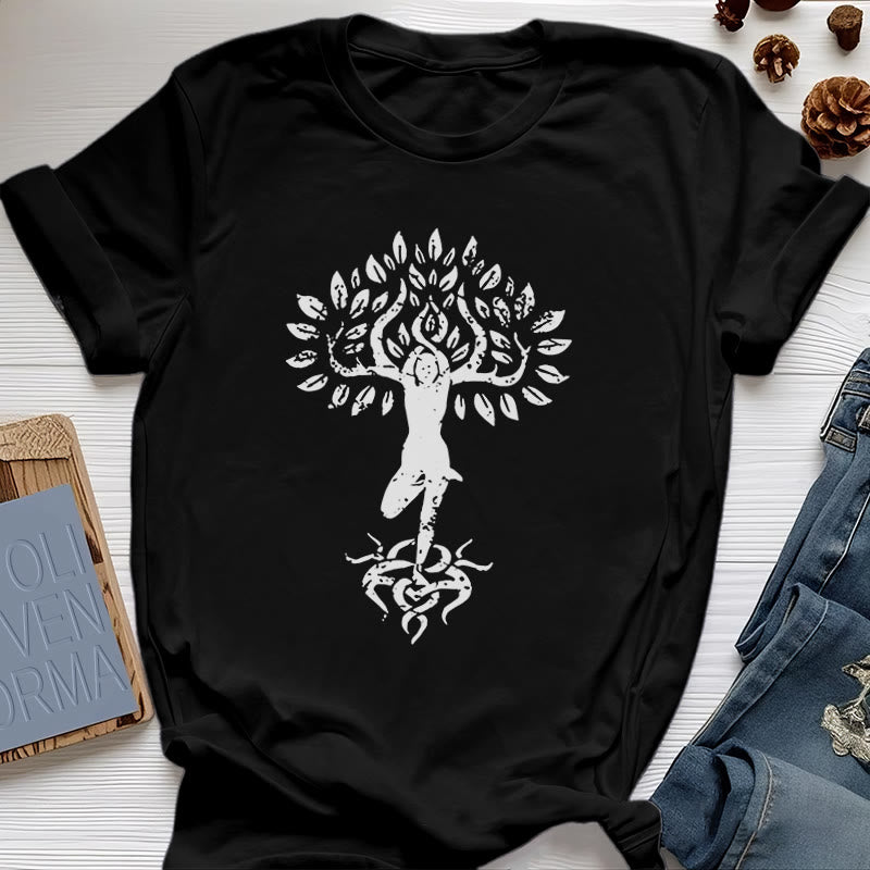 Maglietta Olivenorma Flower Zen Tree - Nero - 2XL - image 8