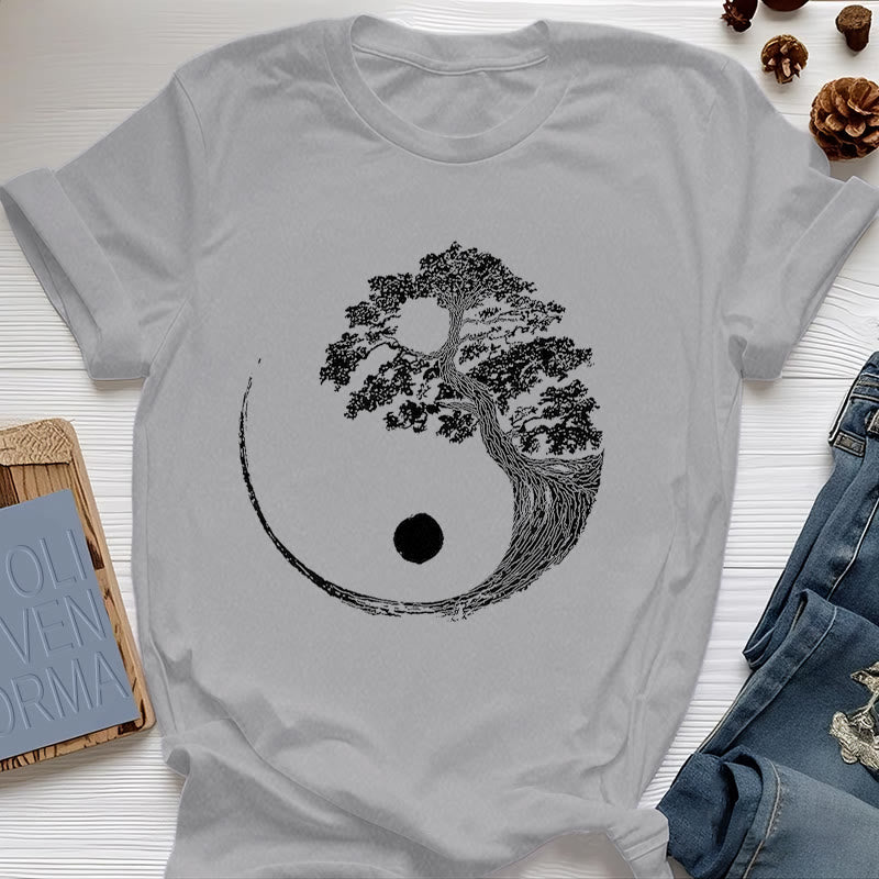T-shirt Olivenorma Yin Yang Bonsai - Grigio - 2XL - image 9