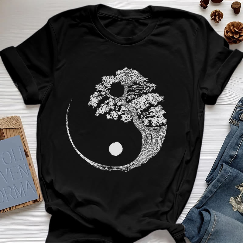 T-shirt Olivenorma Yin Yang Bonsai - Nero - 2XL - image 0