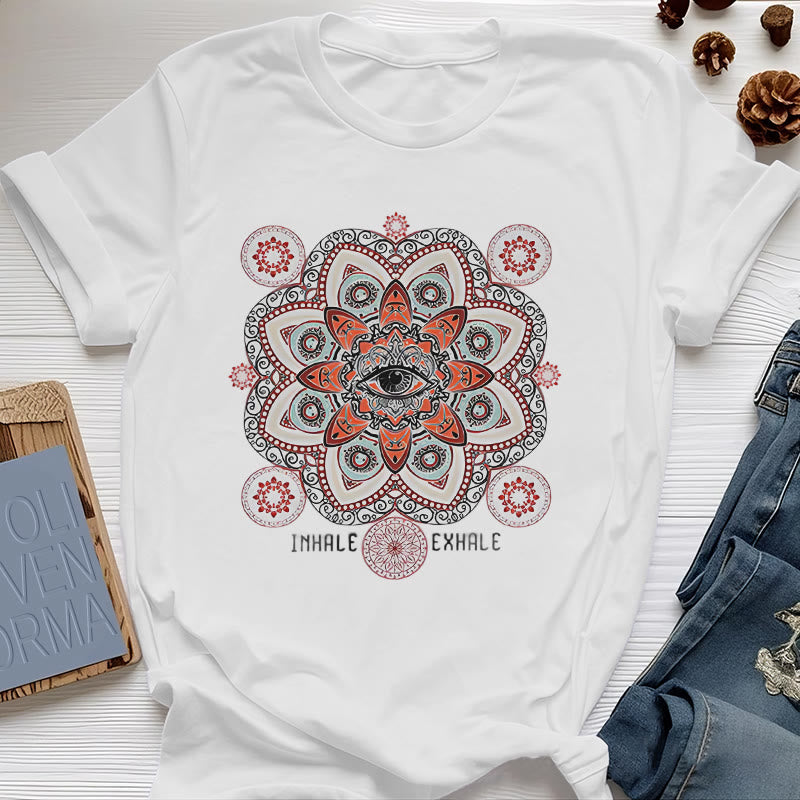 Maglietta con slogan "Meditazione contro il malocchio" Olivenorma - Bianco - 2XL - image 0
