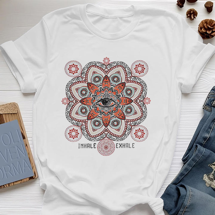 Maglietta con slogan "Meditazione contro il malocchio" Olivenorma - Bianco - 2XL - image 0