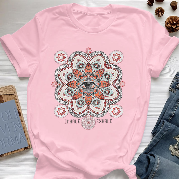 Maglietta con slogan "Meditazione contro il malocchio" Olivenorma - Rosa - 2XL - image 19