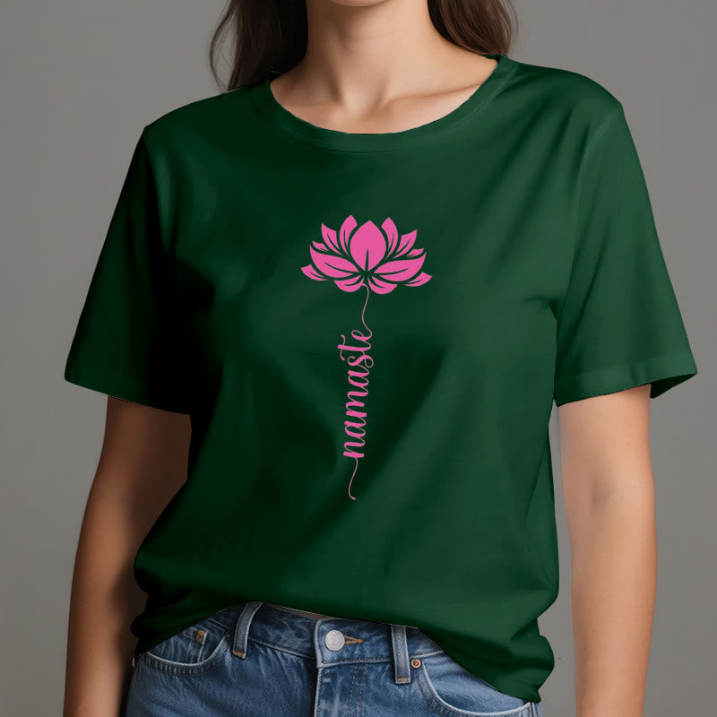 T-shirt in cotone Olivenorma Namaste Lotus Yoga - image 1