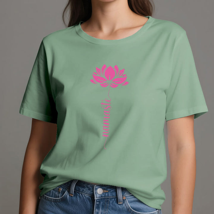 T-shirt in cotone Olivenorma Namaste Lotus Yoga - image 3
