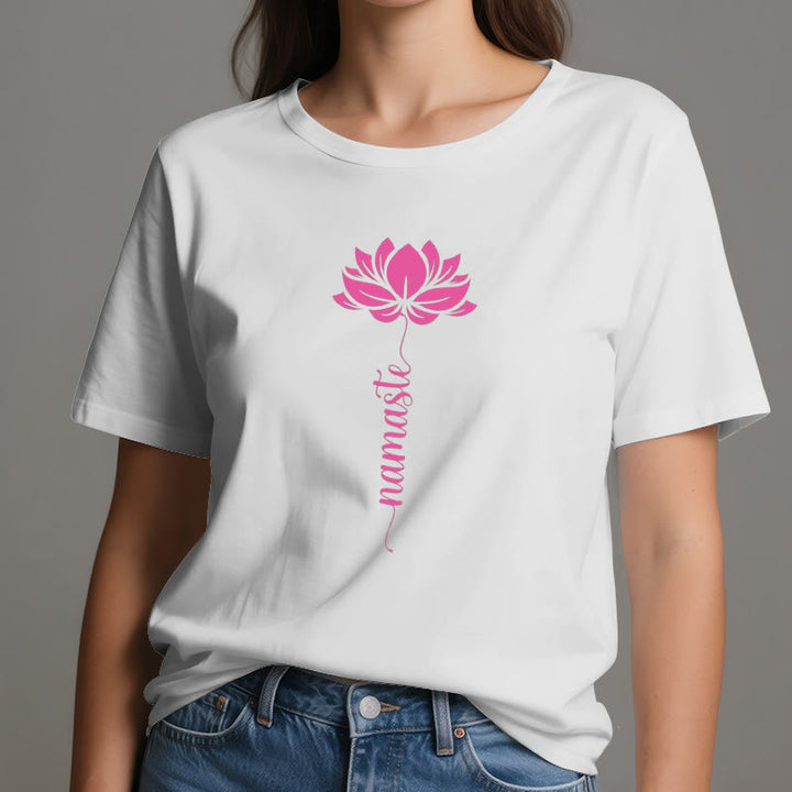 T-shirt in cotone Olivenorma Namaste Lotus Yoga - image 1