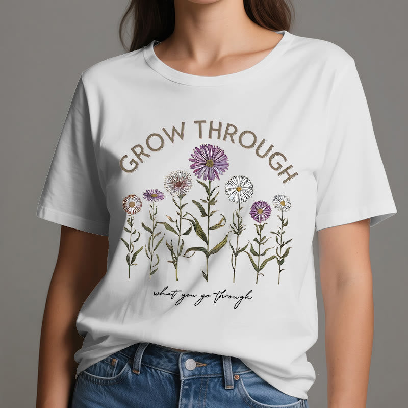 Maglietta con grafica floreale Olivenorma Grow Through