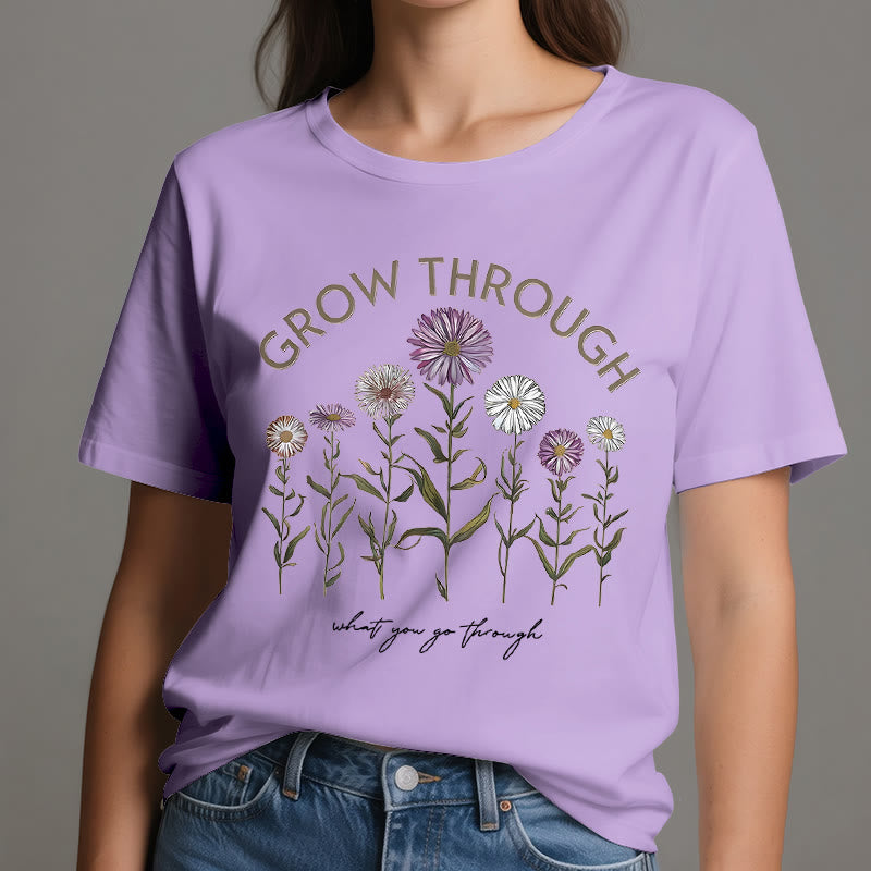 Maglietta con grafica floreale Olivenorma Grow Through