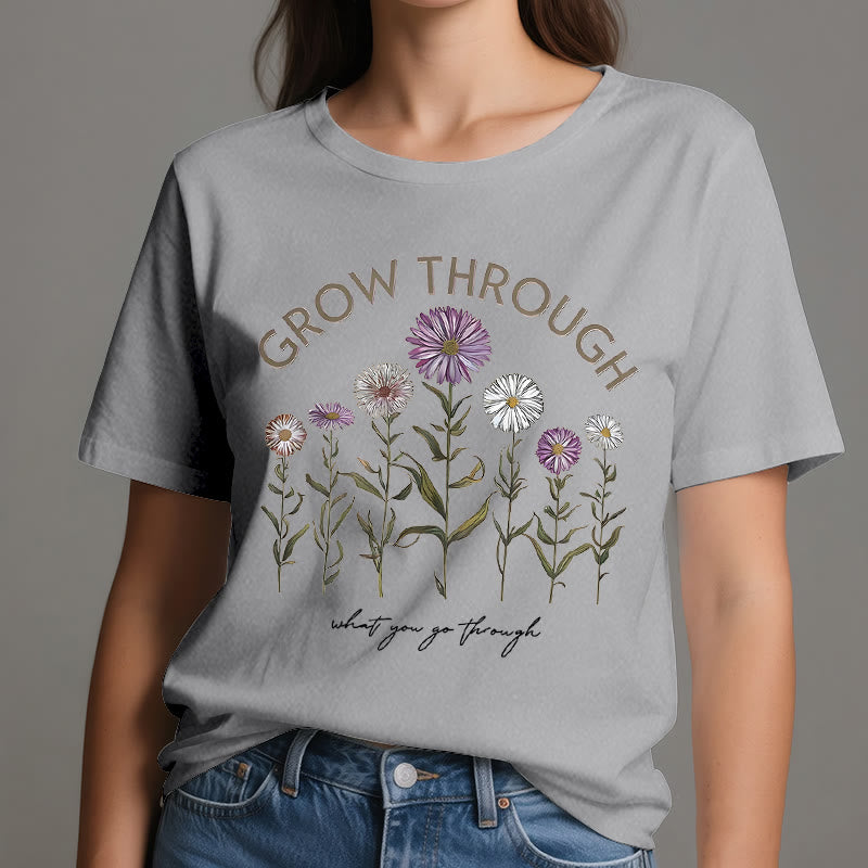 Maglietta con grafica floreale Olivenorma Grow Through