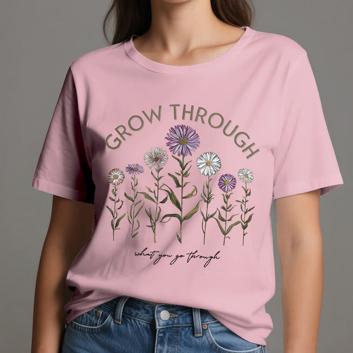Maglietta con grafica floreale Olivenorma Grow Through