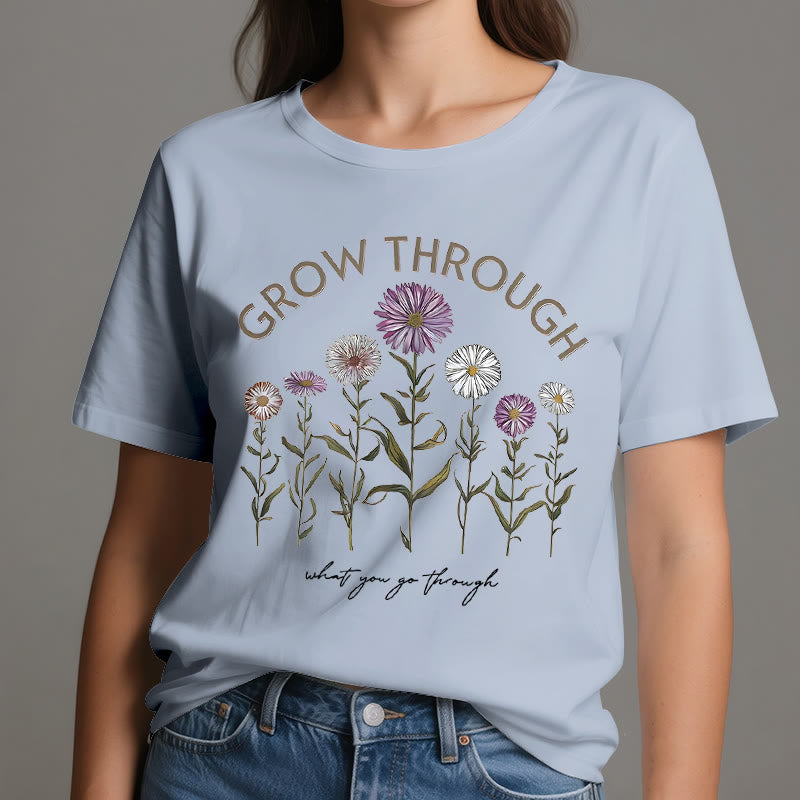 Maglietta con grafica floreale Olivenorma Grow Through