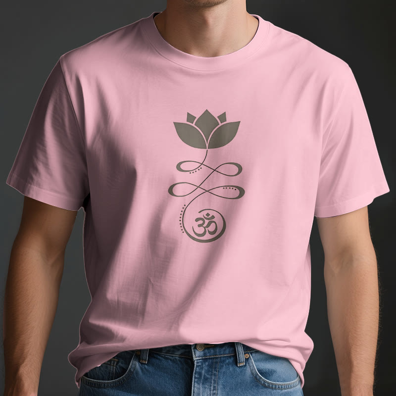 T-shirt Olivenorma Yoga Fiore di loto simbolo Om