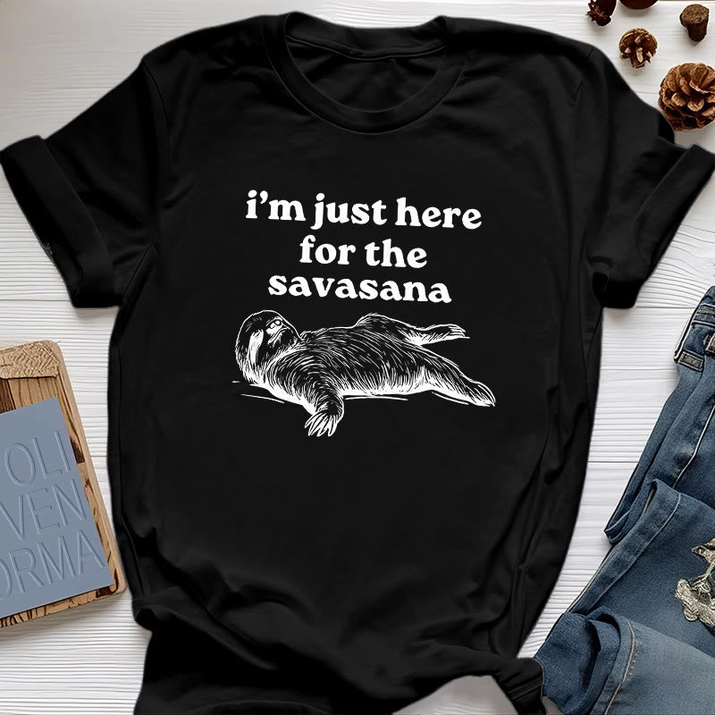 Maglietta Olivenorma Sloth Yoga "Sono qui solo per Savasana" - Nero - 2XL - image 9