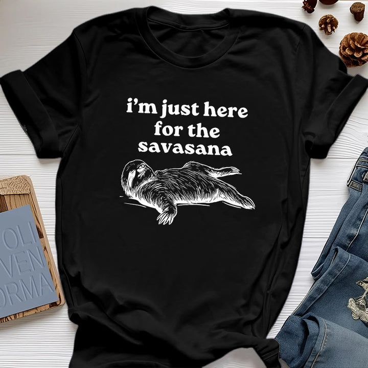 Maglietta Olivenorma Sloth Yoga "Sono qui solo per Savasana" - Nero - 2XL - image 9