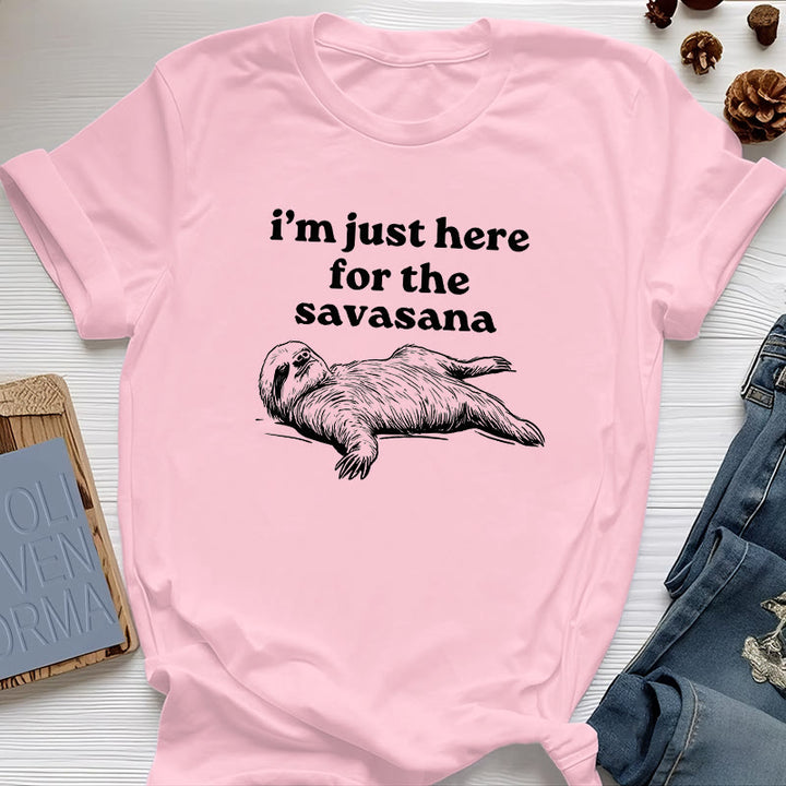 Maglietta Olivenorma Sloth Yoga "Sono qui solo per Savasana" - Rosa - 2XL - image 17