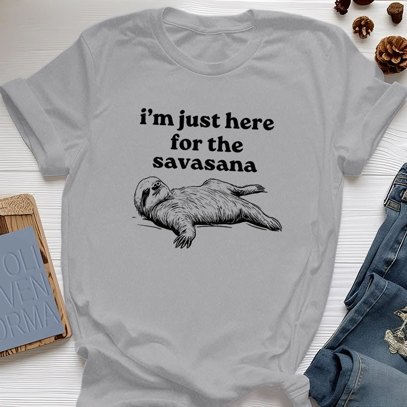 Maglietta Olivenorma Sloth Yoga "Sono qui solo per Savasana" - Grigio - 2XL - image 11