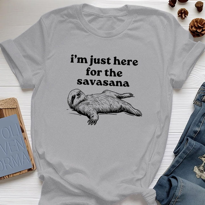 Maglietta Olivenorma Sloth Yoga "Sono qui solo per Savasana" - Grigio - 2XL - image 11